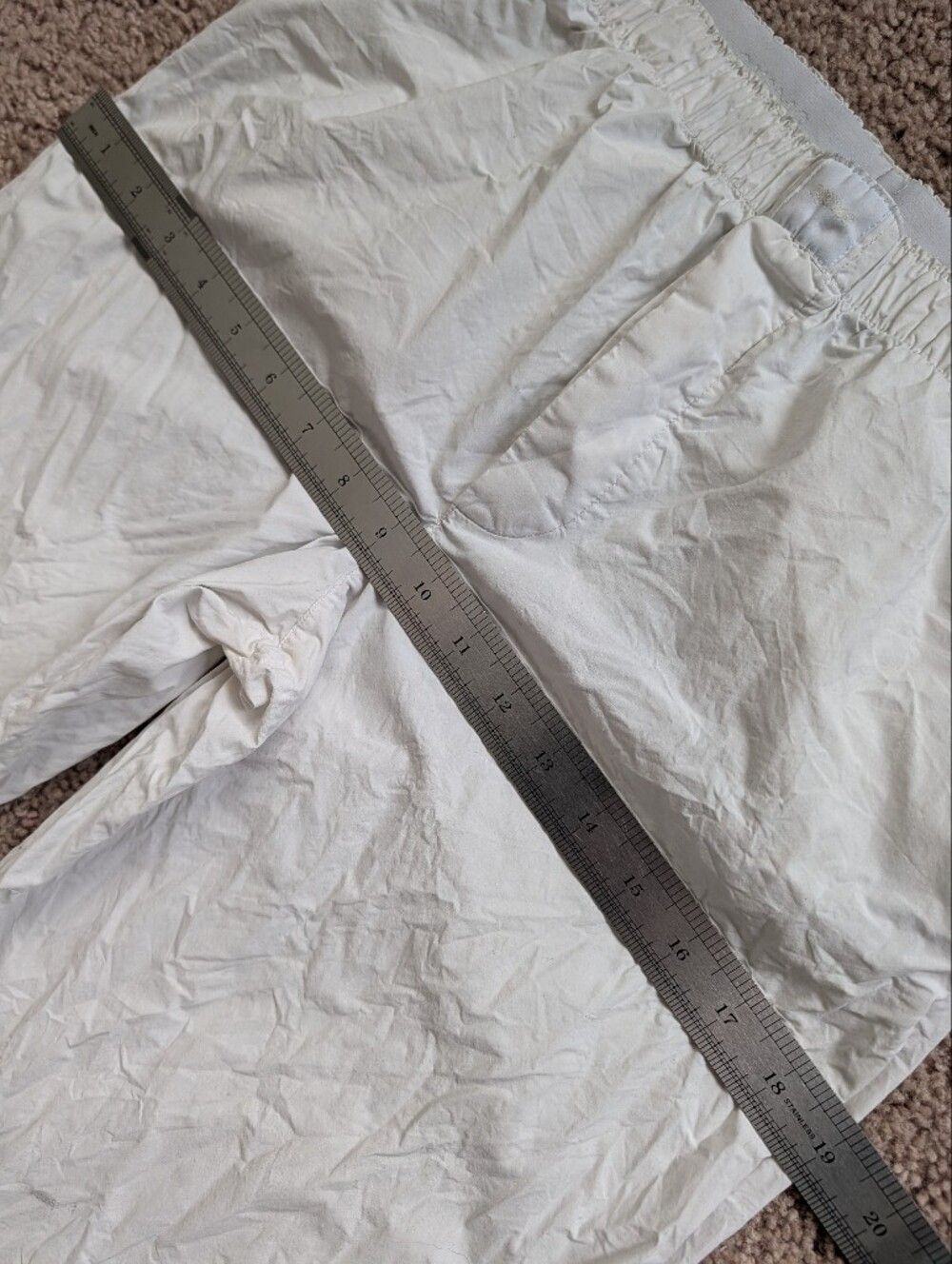 Skims Womens White Straight Leg Poplin Sleep Cotton Pull On Pants Size XS - Picture 9 of 11